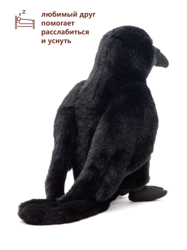 23121 Игрушка мягконабивная Птица Ворон 22см фото 6