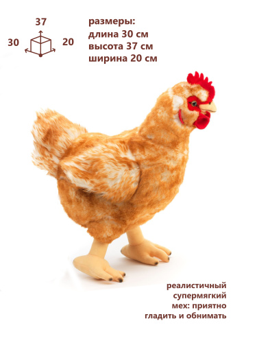 70605R Игрушка мягконабивная Курица 33 см фото 2