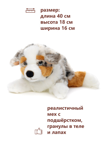22646R Игрушка мягконабивная Австралийская овчарка 40см фото 2